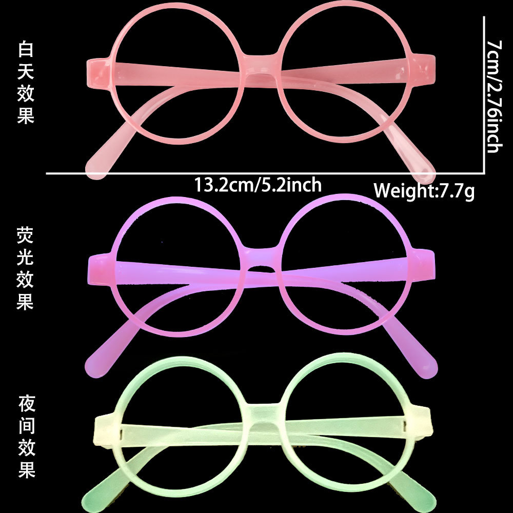 Gafas que brillan en la oscuridad y cambian de color, decoraciones para fiestas de Halloween, accesorios para fotos, monturas de gafas fluorescentes de plástico coloridas