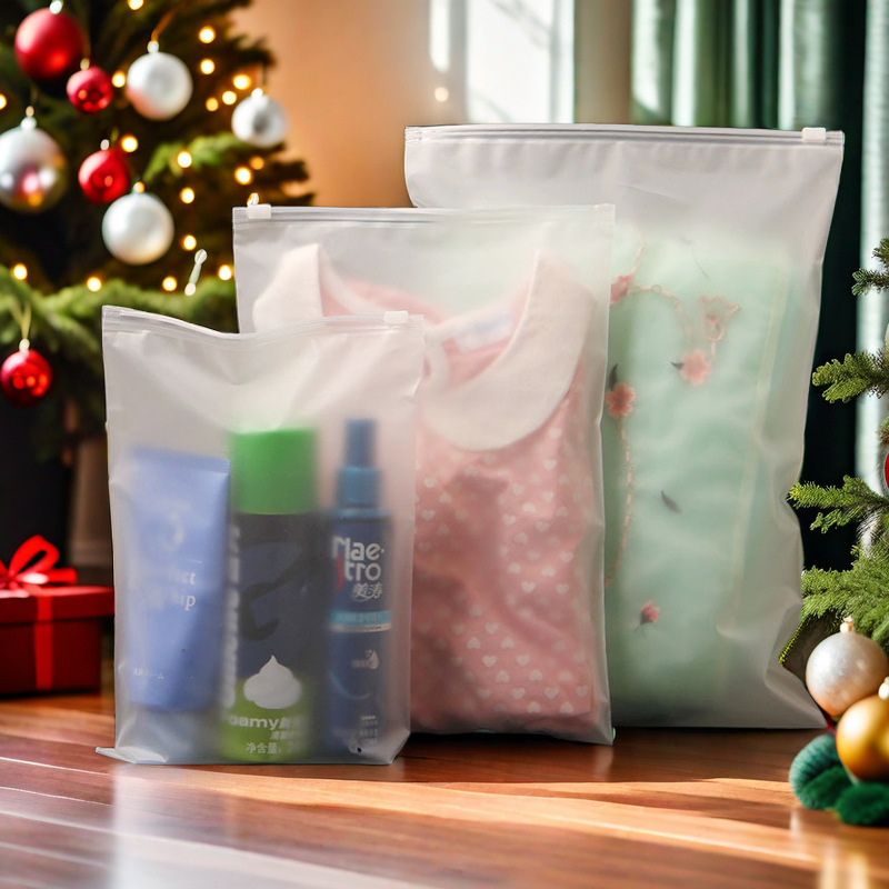 EVA clothing packaging bag leggings underwear socks zipper bag scarf frosted storage bag T-shirt bag jeans