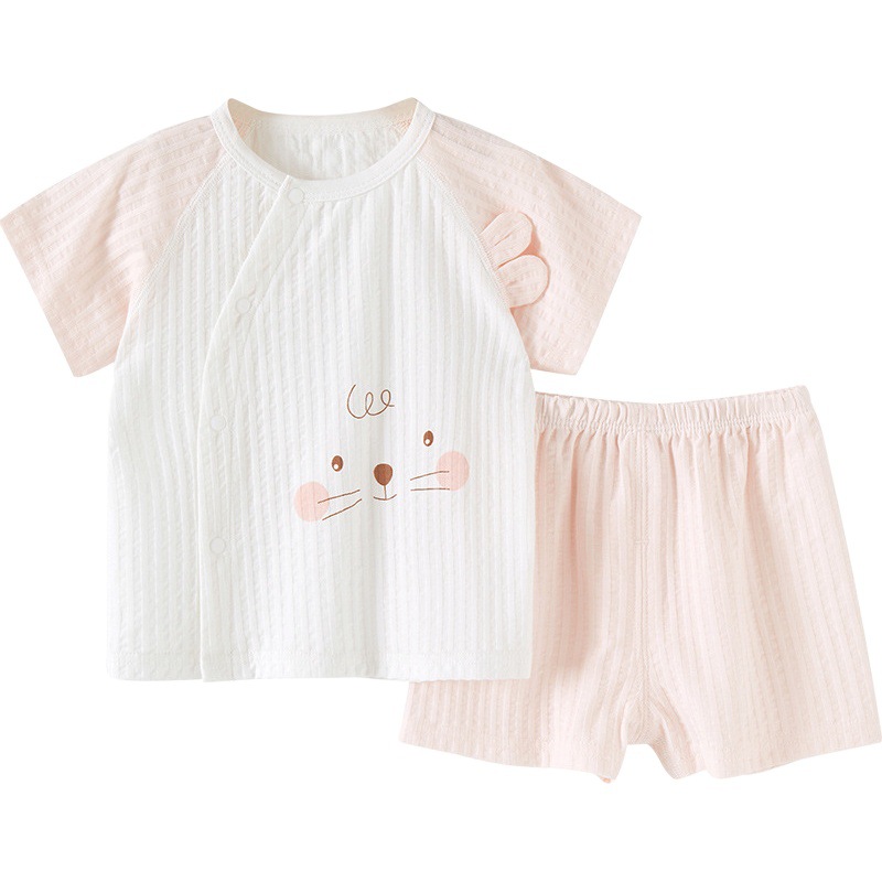 Ropa de verano para bebés traje de Niños de manga corta dividida niña niños de 1 año bebé recién nacido 2 ropa de bebé delgada de verano
