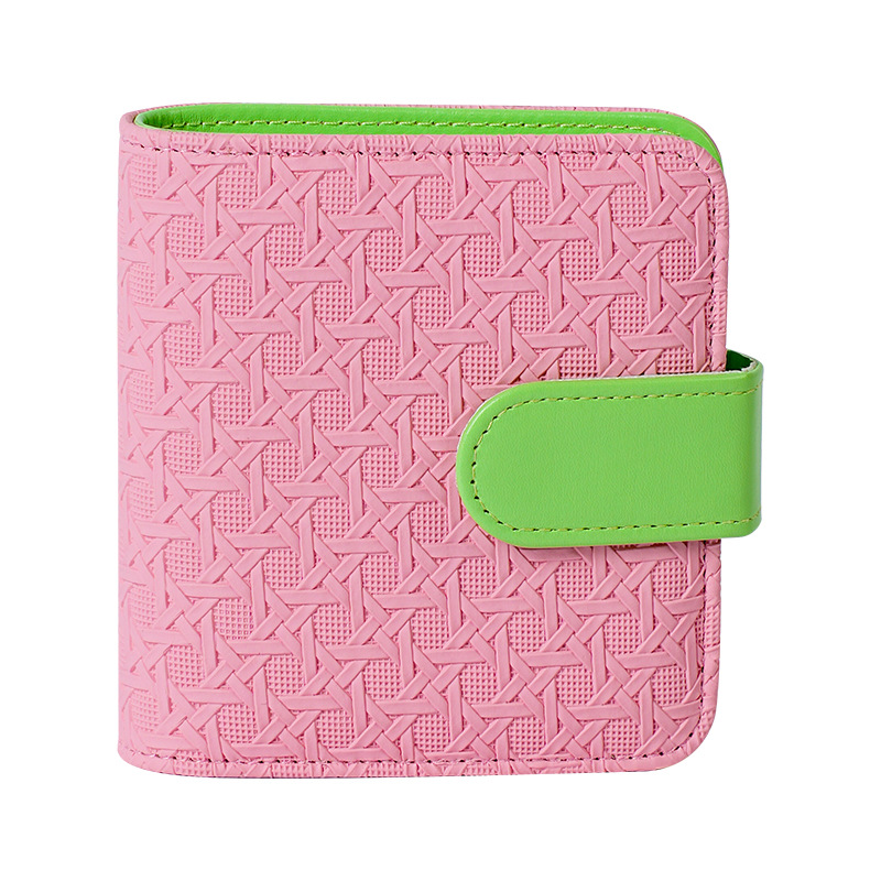 Álbum de tarjetas de cuadrícula de palacio tejido de seis bordes, almacenamiento de estrellas, álbum de tarjetas pequeñas, álbum de crecimiento familiar Polaroid, hojas sueltas con hebilla magnética