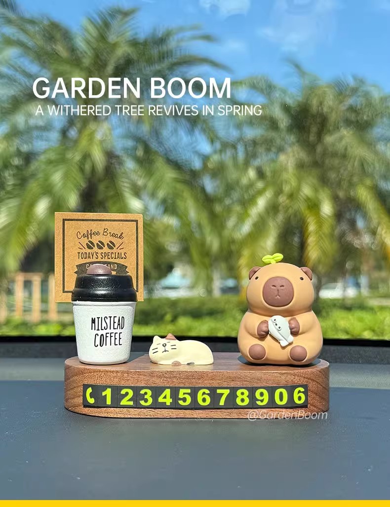 Car Temporary Parking Number Plate, Cute High-End Car Moving Phone Plate, Creative Decorative Ornaments in the Car