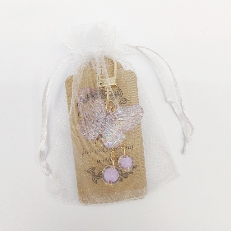 Ins Candy Color Girl Keychain Butterfly Mobile Phone Pendant Exquisite Niche Design Bag Headphone Key Pendant