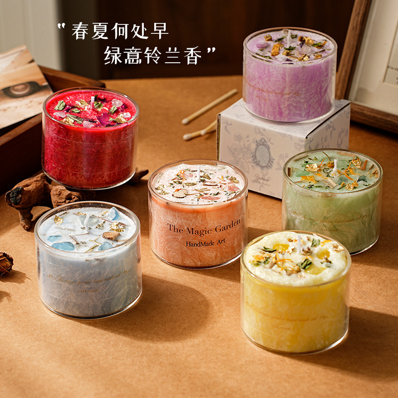 Crystal Herbal Aromatherapy Candles, Natural Herbal Fragrances, Handmade Ice Flower Wax Fragrance Ornaments, Niche High-End Souvenirs Crystal Herbal Aromatherapy Candles, Natural Herbal Fragrances, Handmade Ice Flower Wax Fragrance Ornaments, Niche High-End Souvenirs