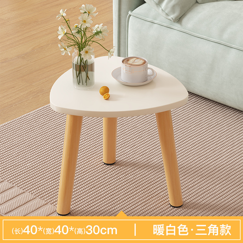 따뜻한 흰색 곡선 삼각형 모델 [직경 40*40*30] 단단한 나무 다리