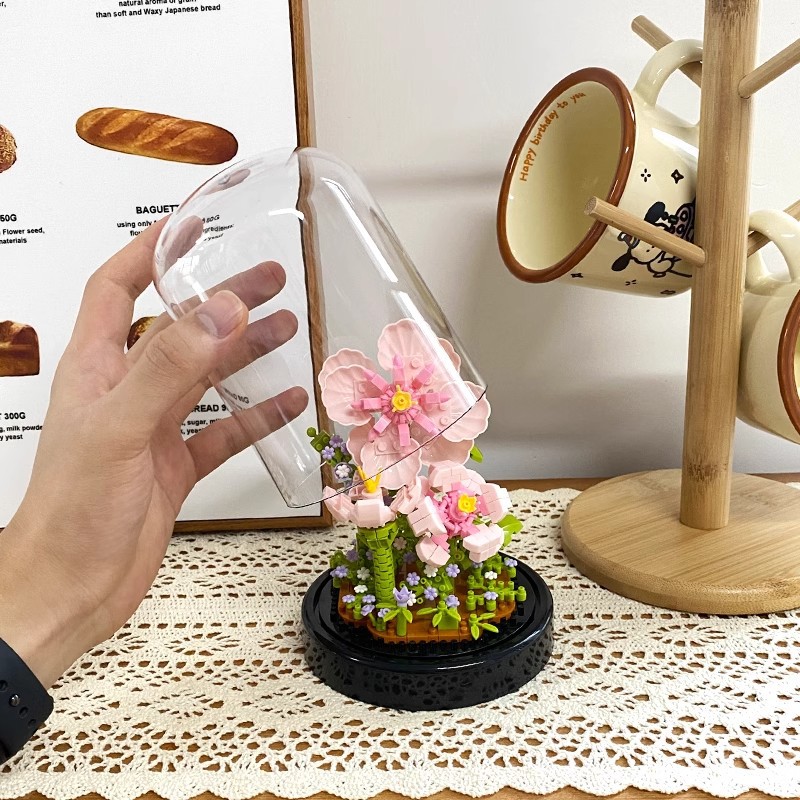 Compatible con Lego ins estilo suculento olla chino bloques de construcción flor niños ensamblados juguetes flores decoración puesto al por mayor