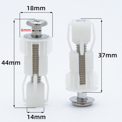 Combination expansion screw set nylon toilet cover fixed bolt hinge accessories parts screw anklet