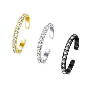 Cross-border Hot Selling Gypsophila Beach Stainless Steel Cubic Zirconia Opening Adjustable Size Toe Ring Foot Ring