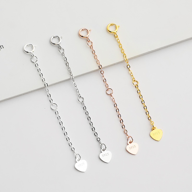 S925純銀鍍金十字延長鏈加長鏈DIY項鍊手鍊調節鏈增長鏈飾品配件