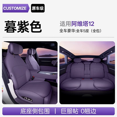 Suitable for Avita 12 Special Seat cushion, seat cover - upgraded-slim-waist-twilight-purple-full-vehicle-standard