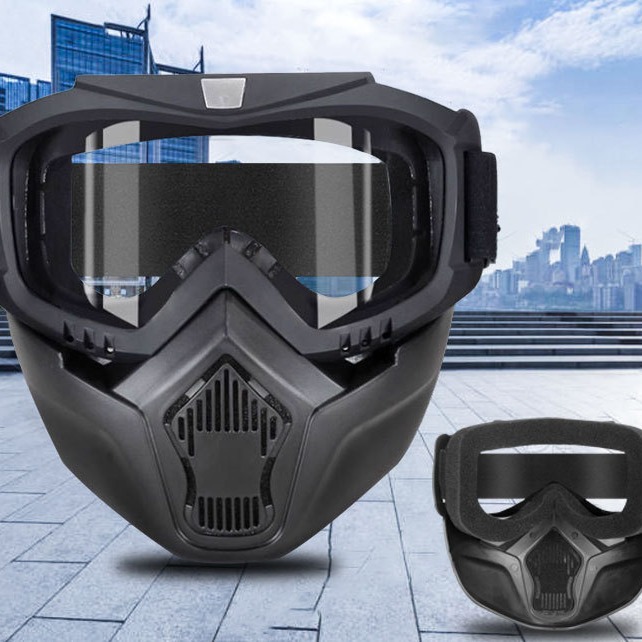 防尘面罩护目镜高清工业打磨喷漆防雾全脸防飞溅风沙粉尘面具