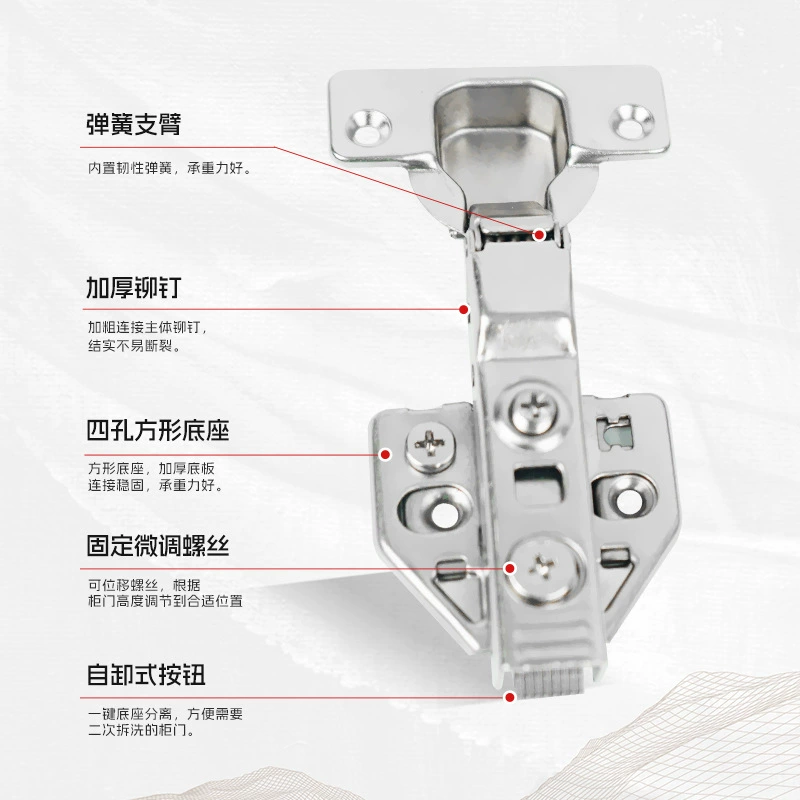 Adjustable metal hydraulic hinge, 3D, increased thickness, American style