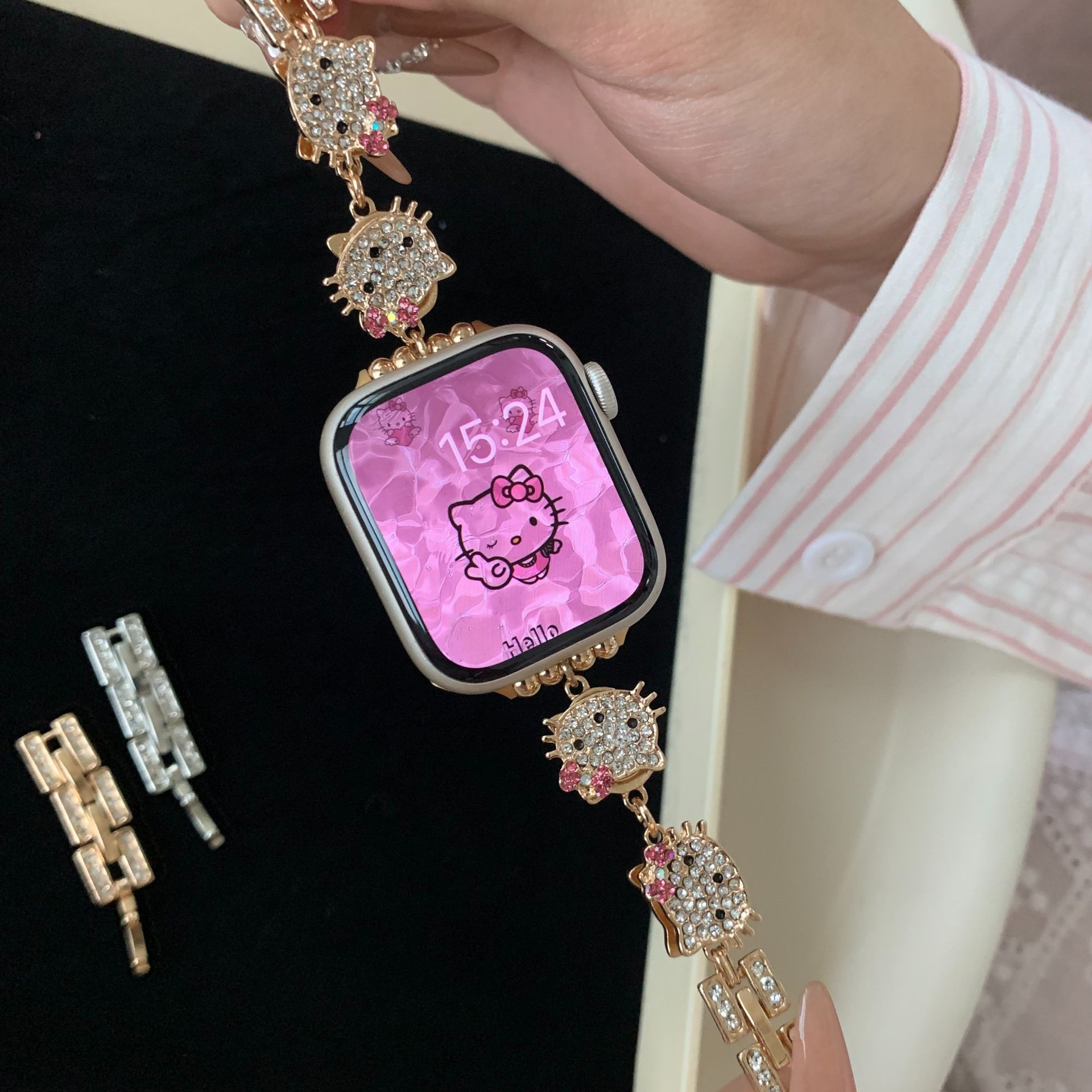 suitable for Applewatch9 apple watch strap rotating cute kt cat huawei watch mi band