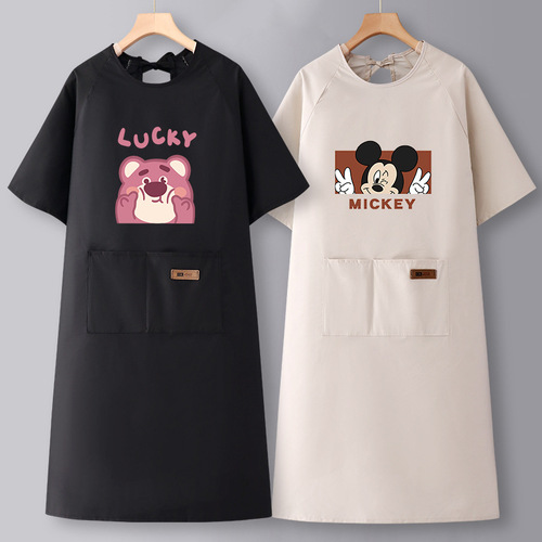 Half-sleeve waterproof and oil-resistant apron for home kitchen 2025 custom logo printing workwear