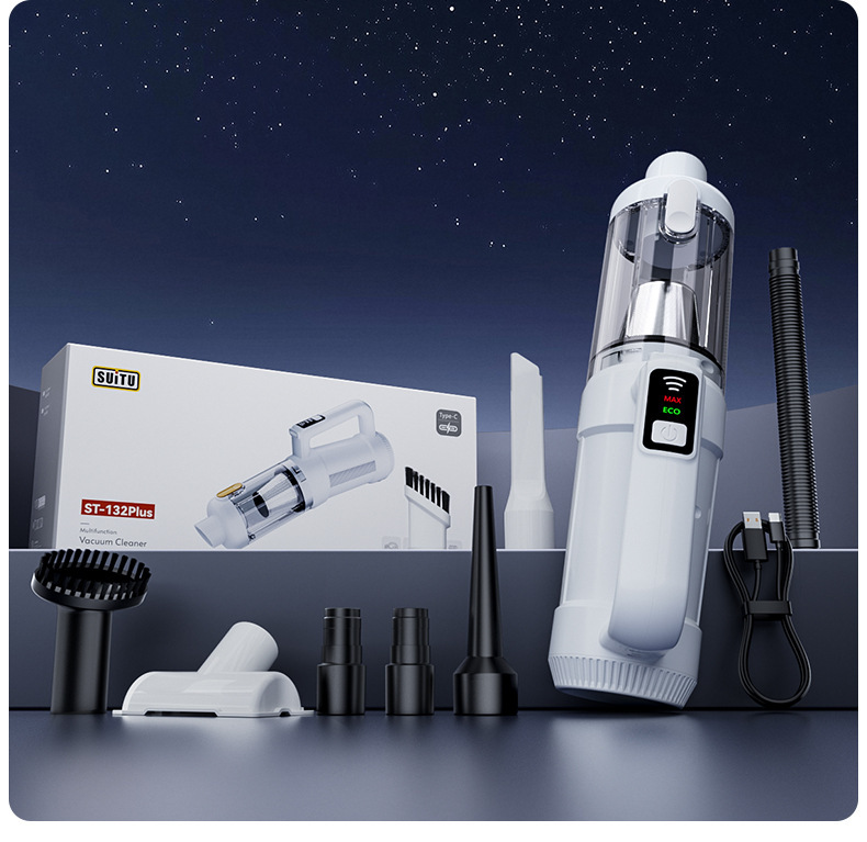 Car-Mounted Small High-Suction Vacuum Cleaner, Portable Dual-Purpose Handheld Car Vacuum Cleaner, Blowing and Suction Integrated