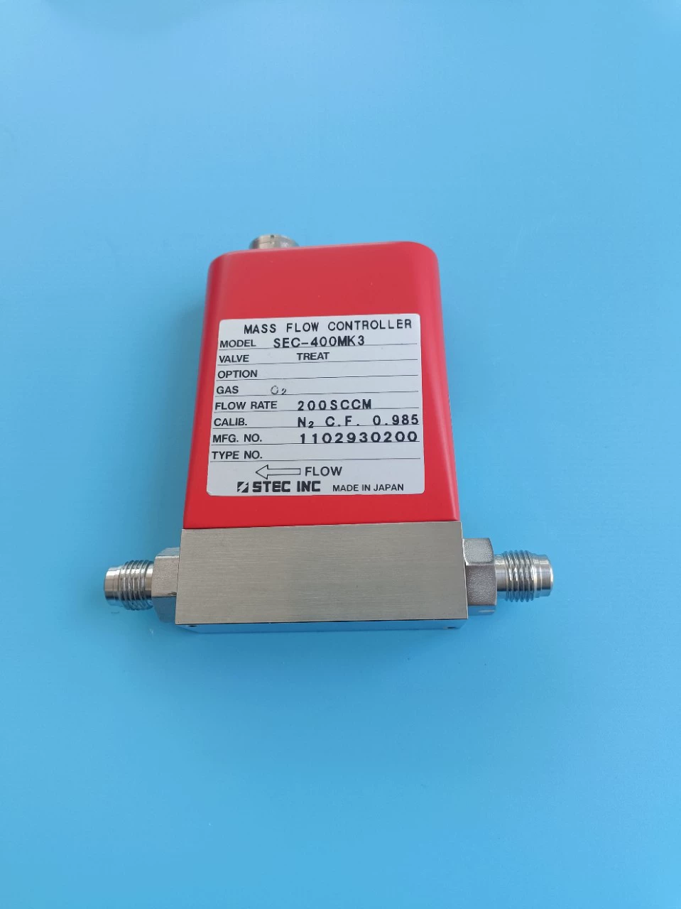 SEC-400MK3 Импортированный из Японии расходомер, контроллер массового расхода mys O2, кислород 200 сccм