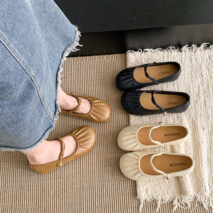 2025 New Arrival French Style Retro Mary Jane Shoes Women's Flat-soled Single-layer Shoe Shoe with Fairy