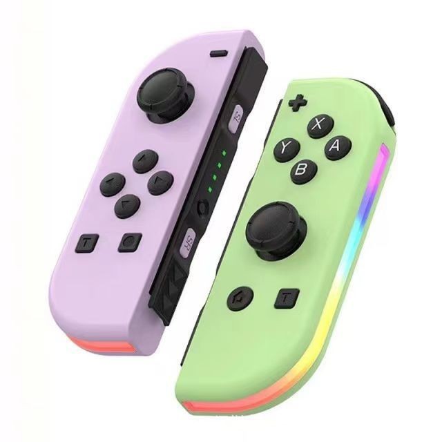Switch Joycon Gamepad izquierdo y derecho deslumbrante efecto de luz RGB despierta 5.2 sensación de vibración Bluetooth