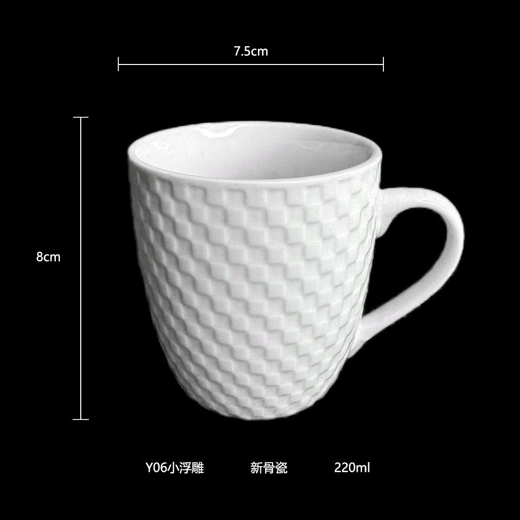 Taza en relieve Taza para beber té con leche Impresión personalizada Marca LOGO Evento empresarial corporativo Regalo conmemorativo Café de cerámica