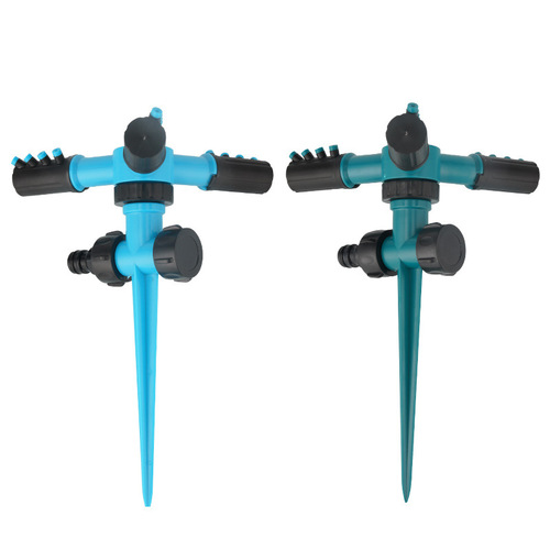 Plastic ground pins directly supplied from the factory can be connected in series with the large three-prong automatic watering automatic flower watering sprinkler rotating nozzle