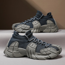 网红直播款飞织休闲袜子鞋男系带八爪鱼户外运动潮鞋子情侣机甲鞋