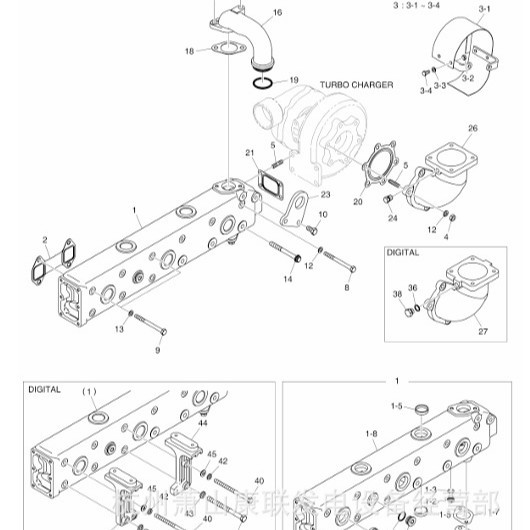 430213-00619排气管L136T斗山