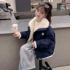 女童外套儿童冬装秋冬款2025新款洋气加绒加厚派克服大童冬季上衣