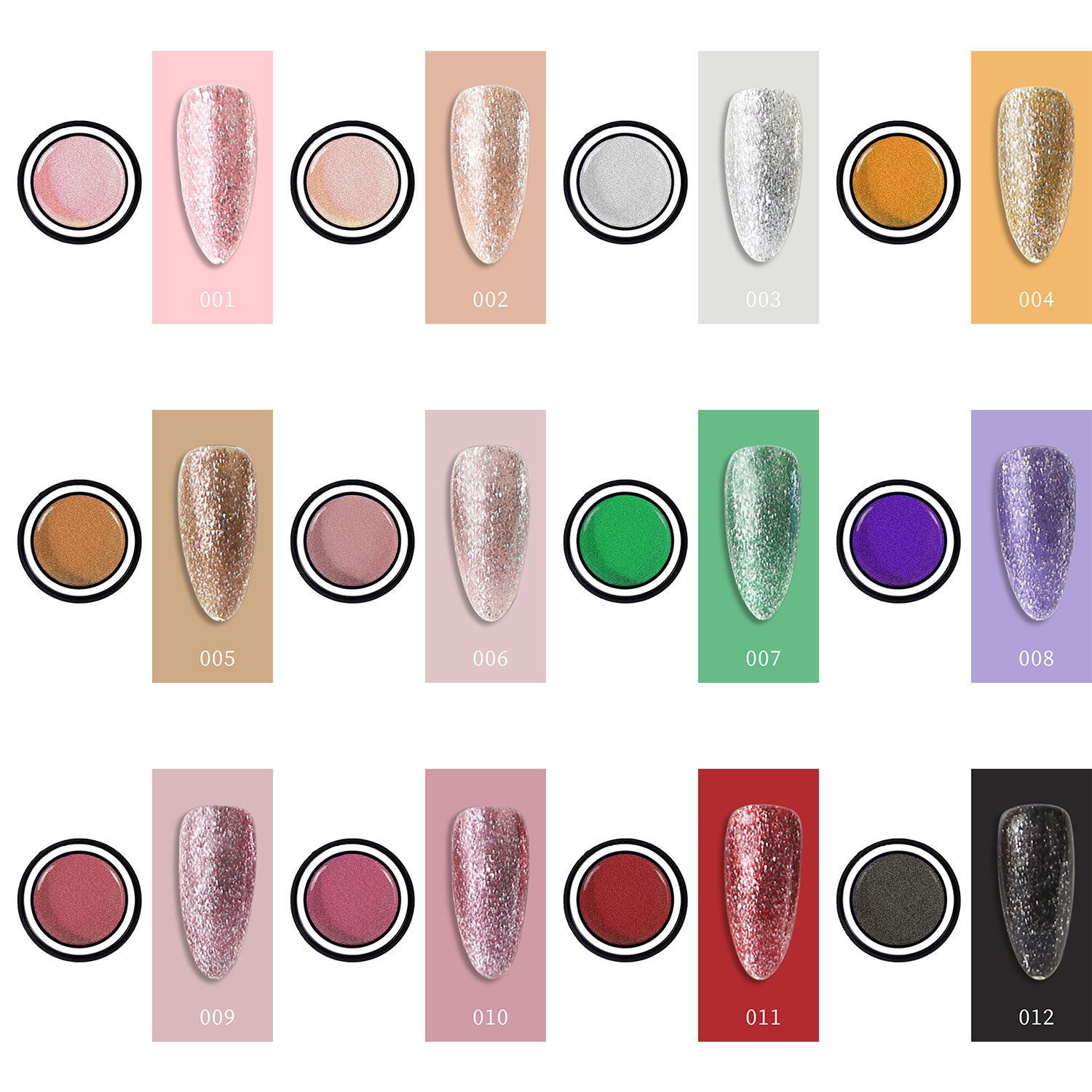 Pegamento de esmalte de uñas de platino intermitente a la luz de las estrellas brillante transfronteriza 12 colores rojo neto popular pegamento de función especial para tienda de uñas blancas