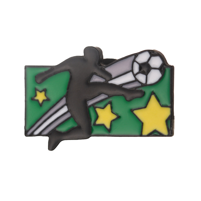 Nuevos dibujos animados creativos para los amantes del fútbol conmemorativos Copa del Mundo insignia bolsos de ropa pequeños regalos generales broches