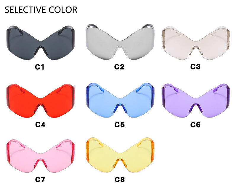 Y2k Streetwear Solid Color Pc Special-shaped Mirror Frameless Women's Sunglasses display picture 5