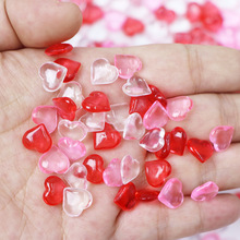 10*10*4mm亚克力塑料小扁爱心情人节婚庆装饰DIY饰品配件无孔光面