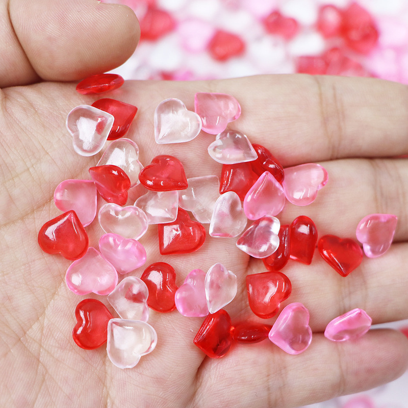 10*10*4mm acrylic plastic small flat love Valentine's Day wedding decoration DIY accessories without holes smooth