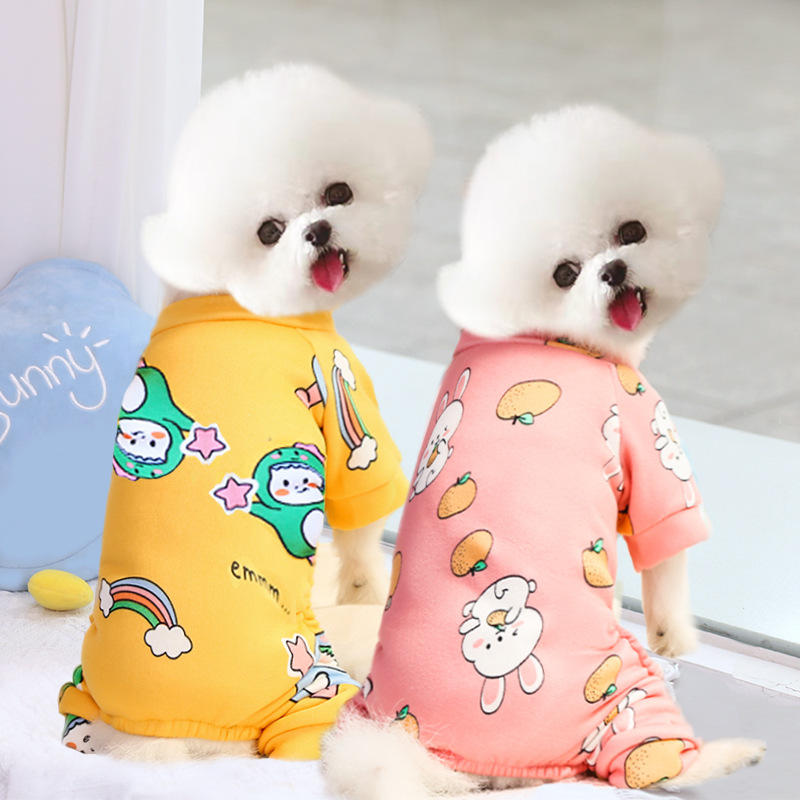 테디 파두 작은 개 개 고양이 네 다리 수면 따뜻한 옷 에어컨 가정 의류 애완 동물 의류 용품