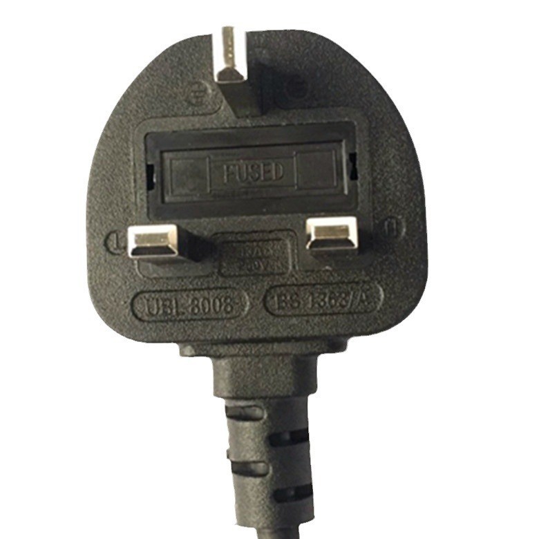 大英带保险丝笔记本电源 英规插头线 1.8米0.75平 竖品字尾电源线