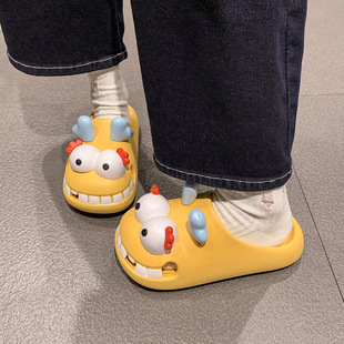 Funny Cartoon Cave Shoes Women's Spring and Summer Outer Wear EVA Feeling Toe Slippers 2025 New Ugly Cute Sandals