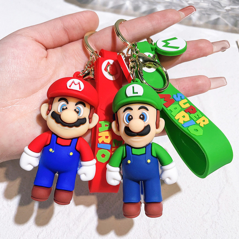 Cartoon Mario Series Keychain Cute Super Mario Doll Pendant Car Keychain Bag Charm Wholesale