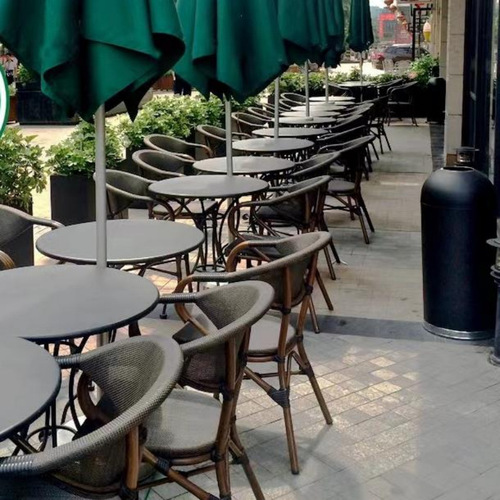 Outdoor furniture set, coffee shop balcony chairs, aluminum leisure rattan chairs, milk tea shop outdoor rattan chairs