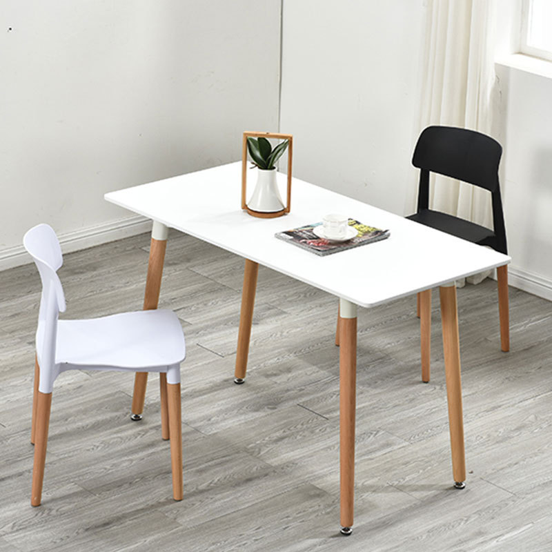 Nordic table and chair set rental house dining table for small households white minimalist modern solid wood leisure negotiation table