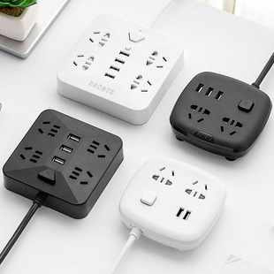 Desktop socket household mini plug board with wire porous multi-function plug converter usb plug board wiring board