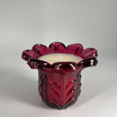 シンプルなファッション半透明ガラスキャンドル家庭の雰囲気感単品キャンドルカップアロマアロマキャンドル台卸売り