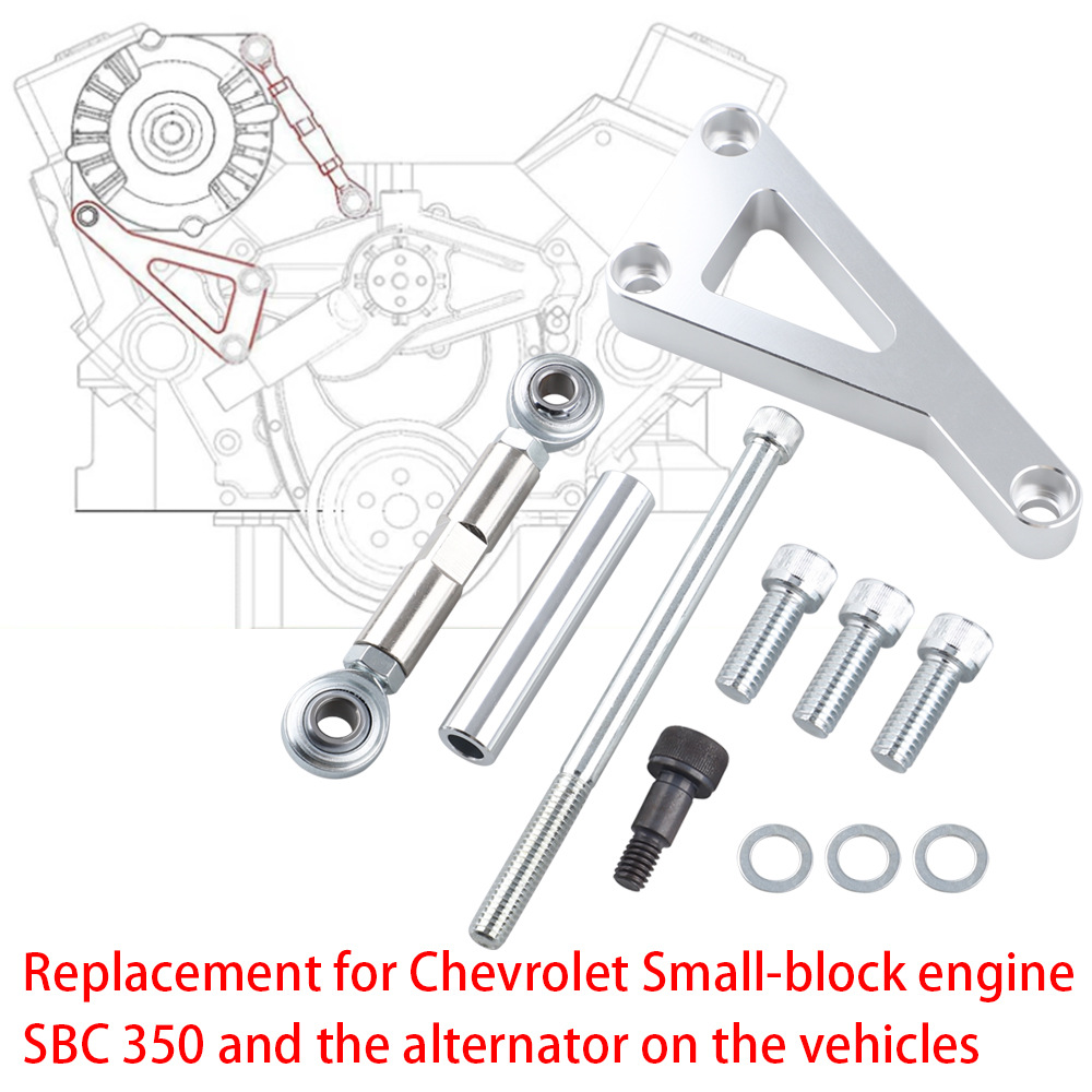 Sbc Alternator Bracket Long Water Pump Aluminum Kit Suitable for Chevrolet Sbc 350 Small Engines