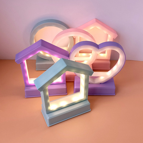 Creative DIY accessories music night light heart shaped bedside decoration small table lamp ornaments mini luminous toy lamp