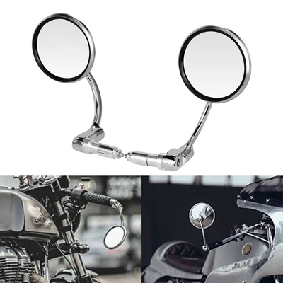 Motorcycle Classic Modified Rearview Mirror Cafe Racer Handlebar Rearview Mirror Retro Motorcycle Modification