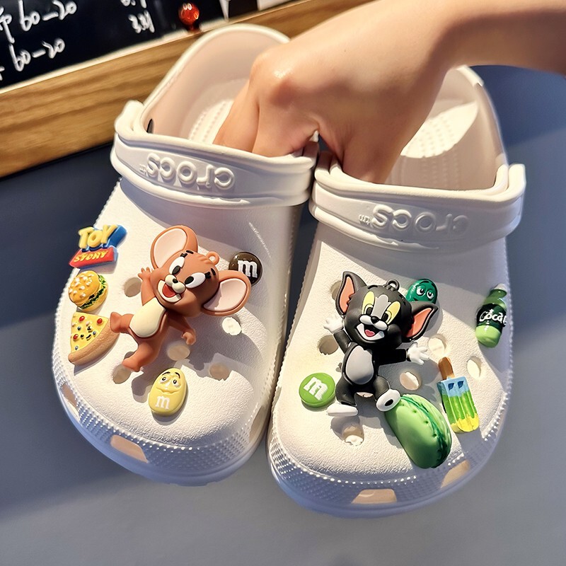 diy HOLE SHOES ACCESSORIES Shoe Buckle Little Mouse and Cat Crocs Calochs Shoe Flower Buckle Cartoon Slippers Decoration