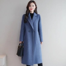 毛呢外套大码大衣女装新款外套春秋中长款大码呢子韩版宽松呢大衣