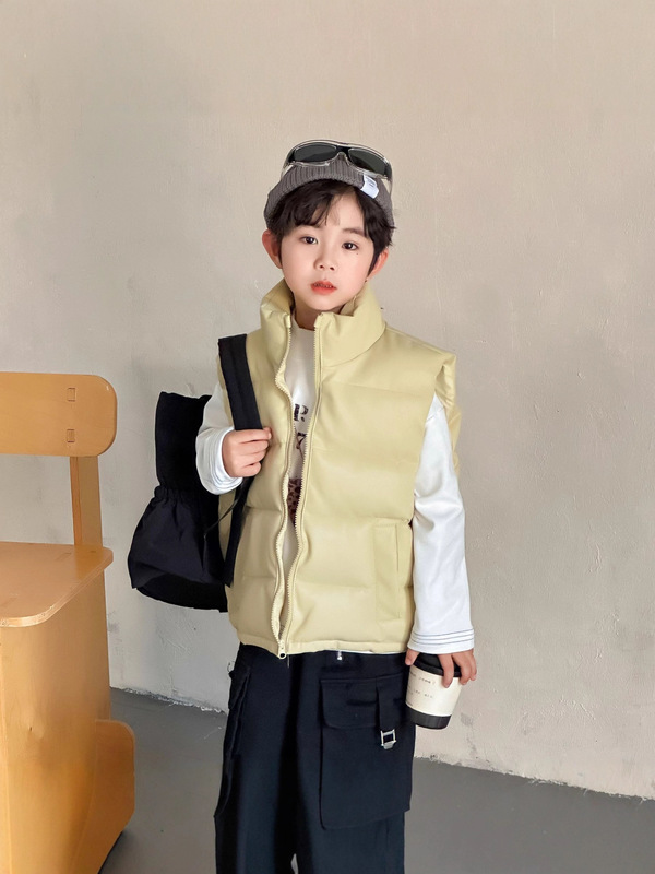 冬季新款儿童韩版棉马甲男童女童宝宝防水夹克婴幼儿保暖棉服背心|undefined