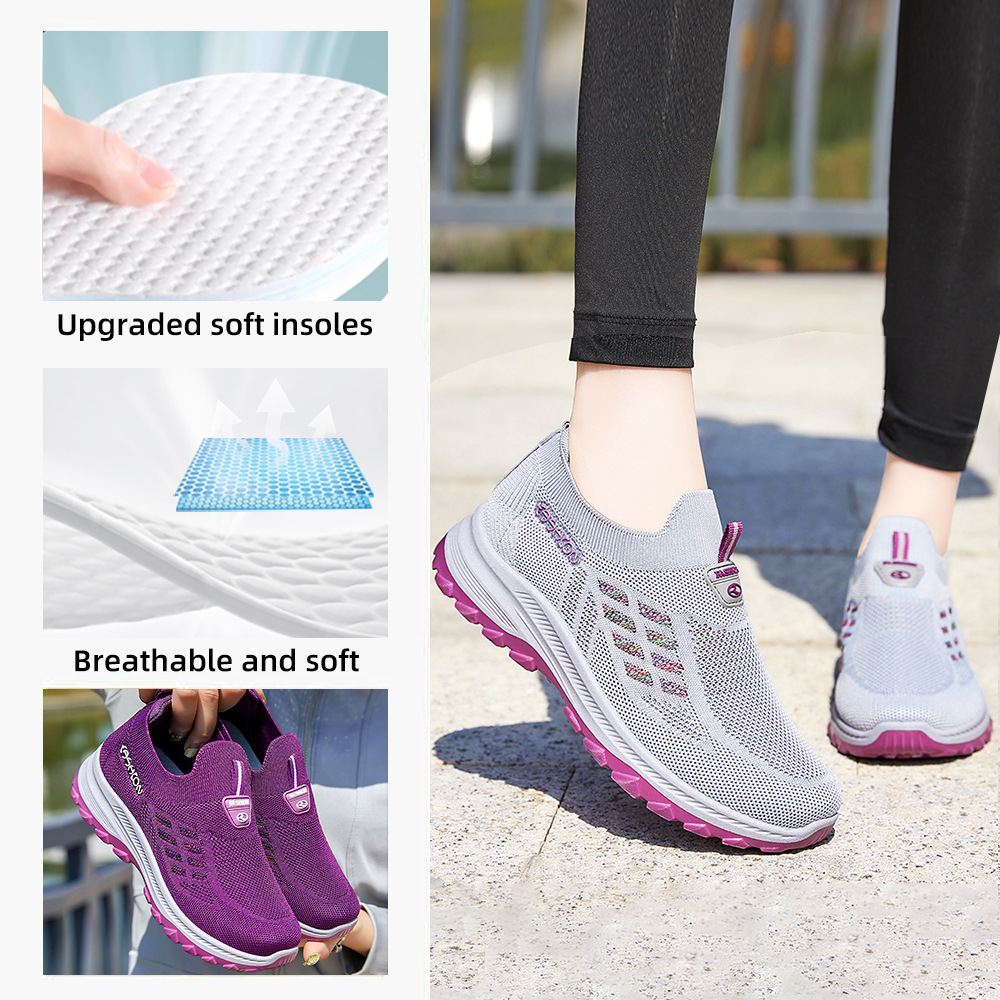 Zapatos de mujer todo-fósforo verano nuevo estilo de un pie zapatos para caminar de mediana edad y ancianos comercio exterior zapatos de madre cómodos y transpirables al por mayor