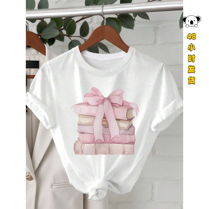 J 38430 Women's Printed Crew Neck Tee Women's printed round neck short-sleeve T-shirt J 38430 Women's Printed Crew Neck Tee Women's printed round neck short-sleeve T-shirt