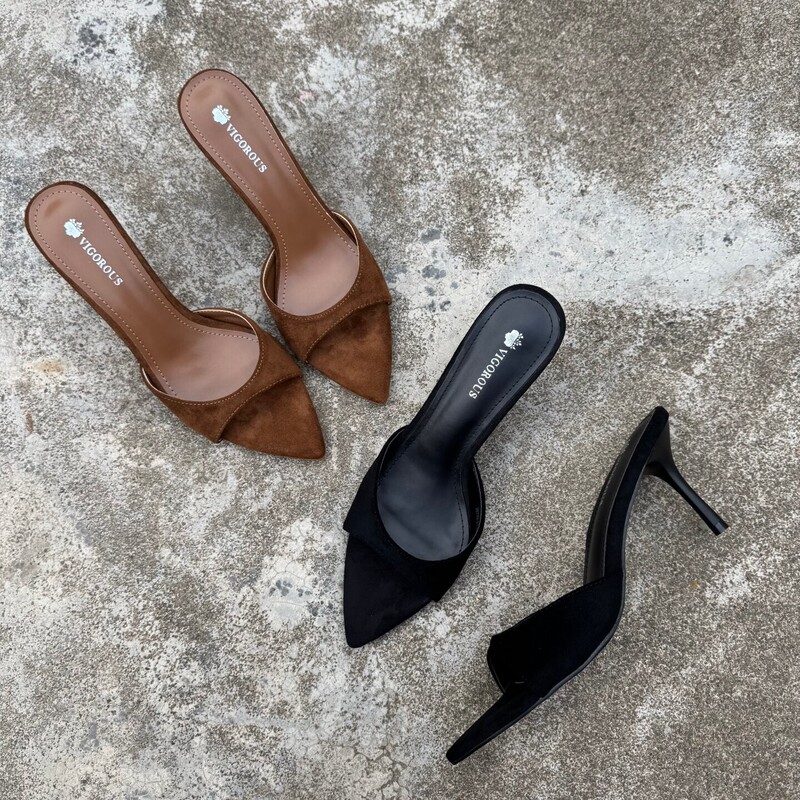 New Summer French Style Pointed Toe High Heel Mules for Women, Versatile Open-Toe Strap Sandals with Thin Heel New Summer French Style Pointed Toe High Heel Mules for Women, Versatile Open-Toe Strap Sandals with Thin Heel