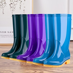 On behalf of free shipping women's high tube non-slip rain shoes wholesale labor protection shoes warm rubber shoes kitchen work rain boots women's water shoes