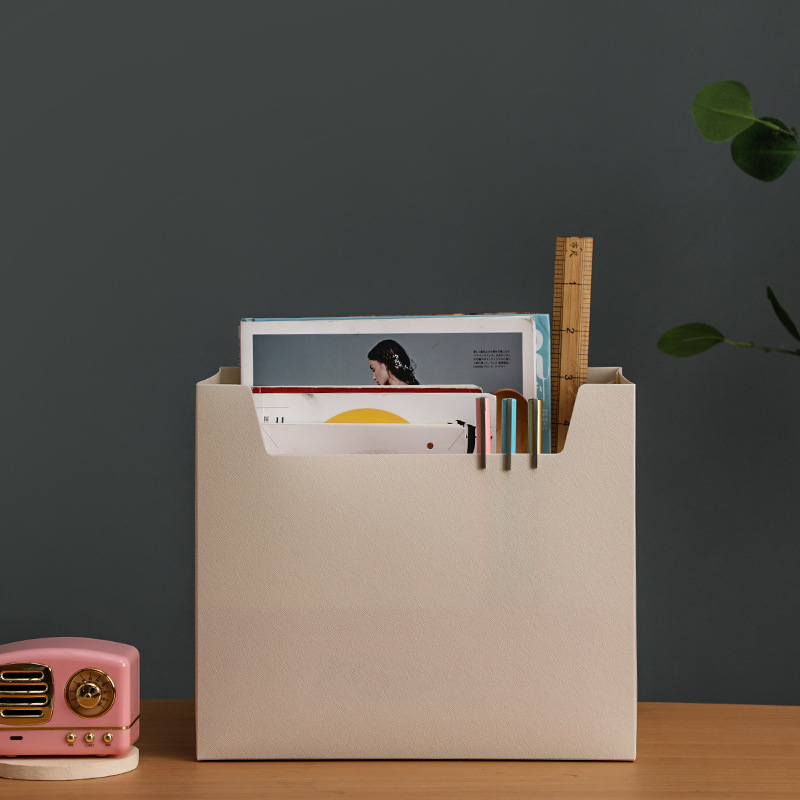 Minimalist Solid Colour Desktop Organiser Japanese Style Basket_voghion.com